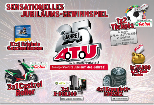 25 Jahre ATU - Jetzt mitachen beim Gewinnspiel