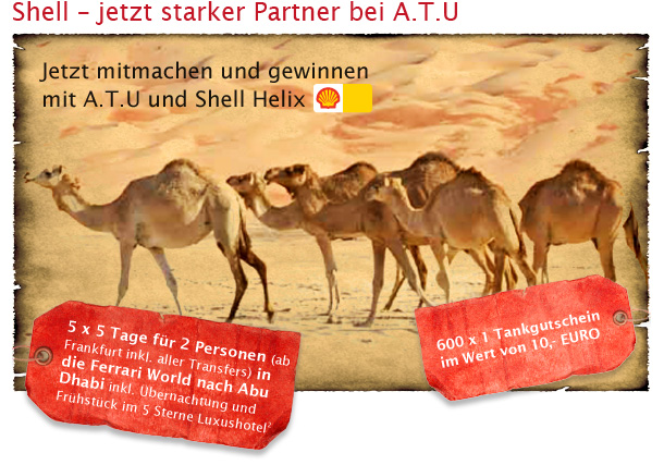 Jetzt mitmachen beim A.T.U-Shell-Gewinngewinnspiel