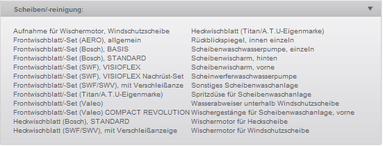 Scheibenwischerbl�tter ausw�hlen