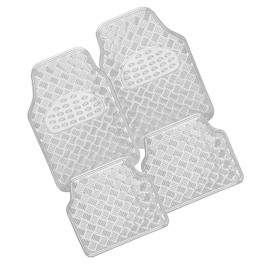 Gummi-Fu&szlig;matten-Set in Riffelblech-Optik