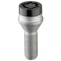 Radschraube M14 X 1,5 X 27mm Kugelbund R14 SW17 Schwarz Hohler Kopf