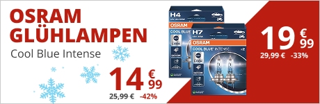 OSRAM Glühlampen Cool Blue H4 und OSRAM Glühlampen Cool Blue H7