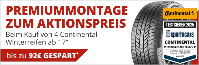 Premium Conti Winterreifen + Premiummontage zum Basis Preis - bis zu 90€ geschenkt; 17 Zoll und größer