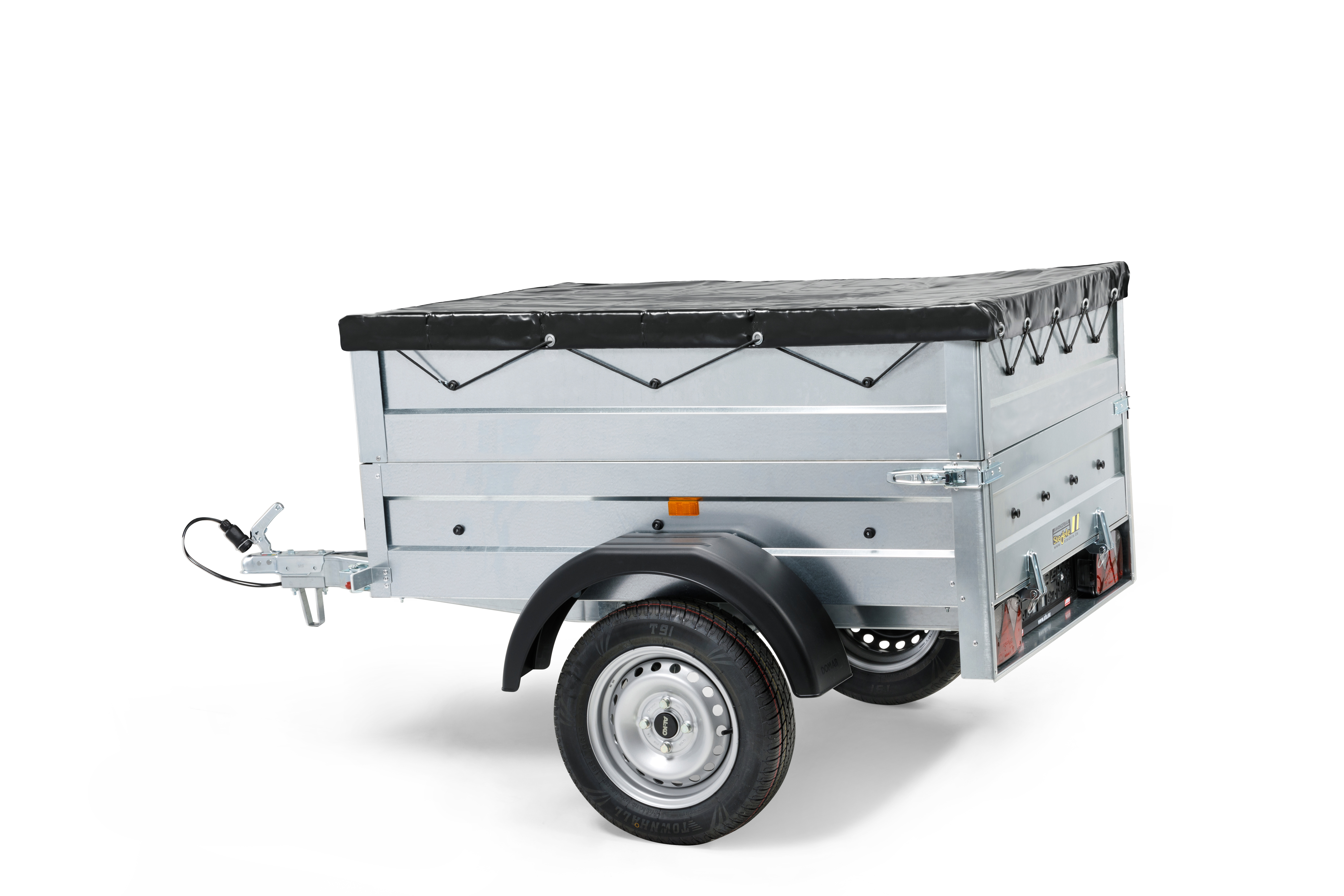 Stedele-Einachsanhänger-inkl.-Bordwandaufsatz-und-Abdeckplane-bis-750-kg