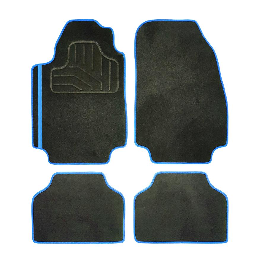 Universal-Textilfußmatten im 4-teiligen Set, schwarz-blau, von Norauto Image