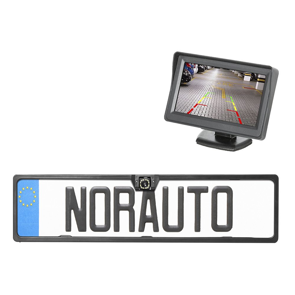  Norauto Nummernschildhalter Mit Drahtloser Rückfahrkamera Und Monitor