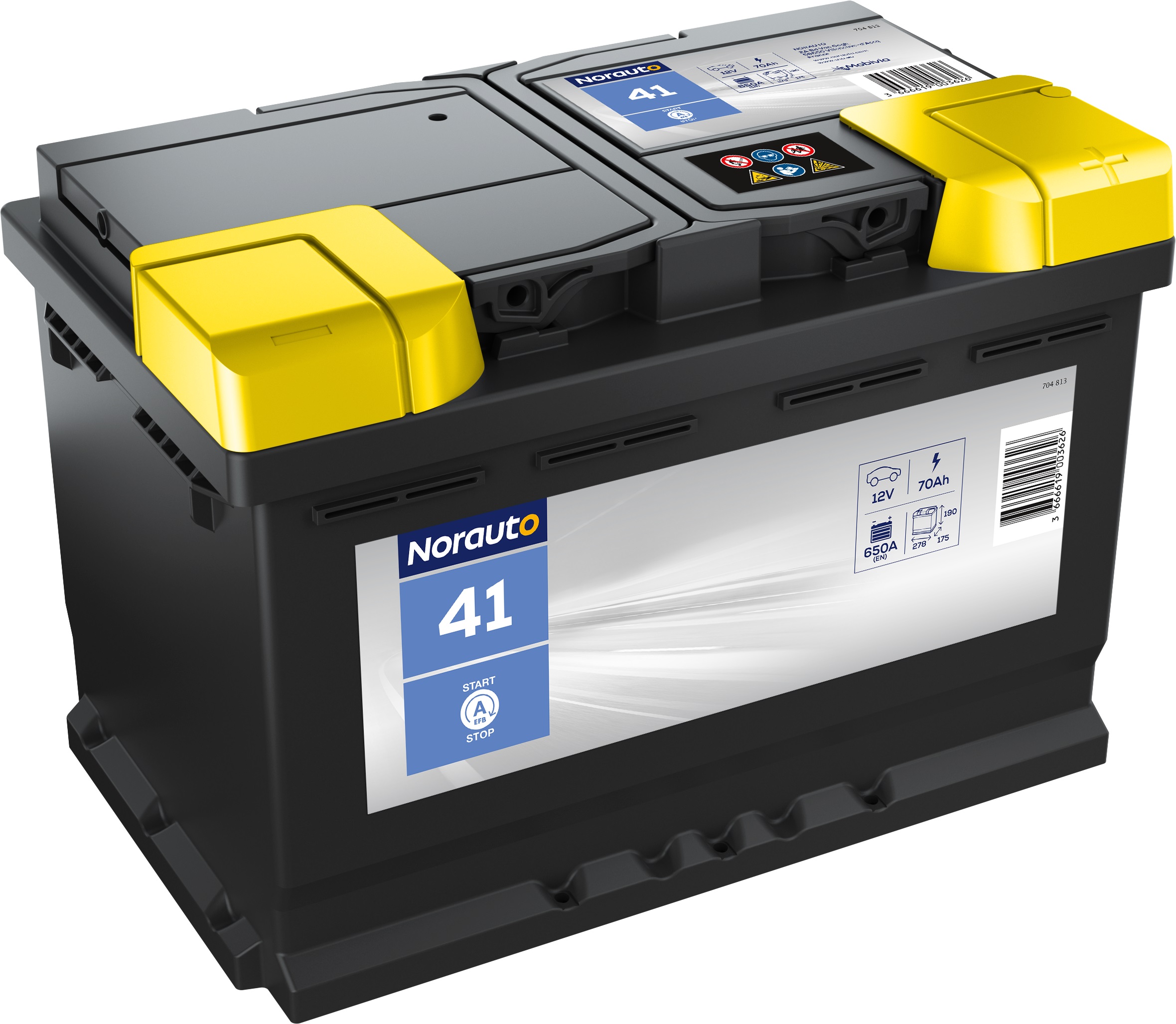 Norauto Autobatterie 41, 70 Ah, 650A 