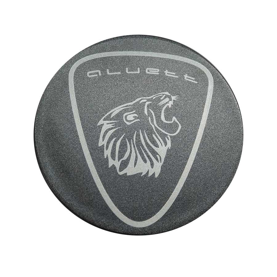 Aluett Linse mit Löwenkopf Emblem in Grau/Silber, 56 mm Durchmesser, 1 Stück