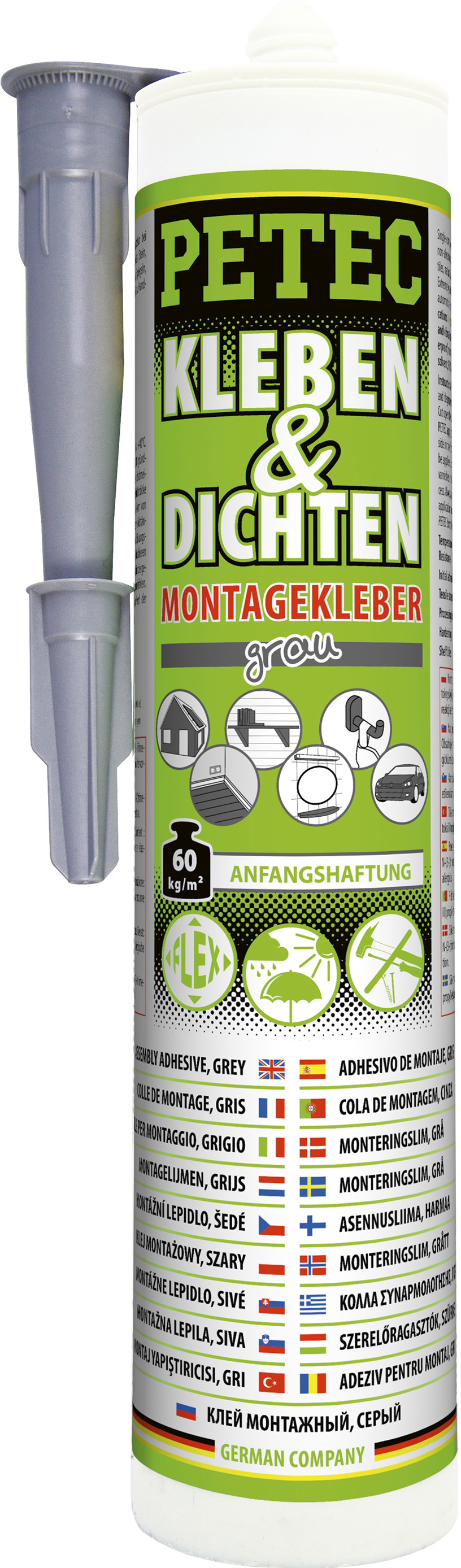 Kleben & Dichten Montagekleber, grau, 290 ml, Petec