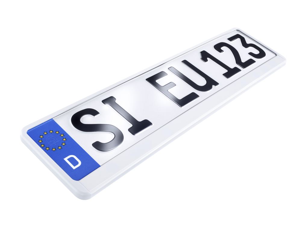ALUTEC Kennzeichenhalter Erucarat ''Trend-White-Design'', 1 Stück