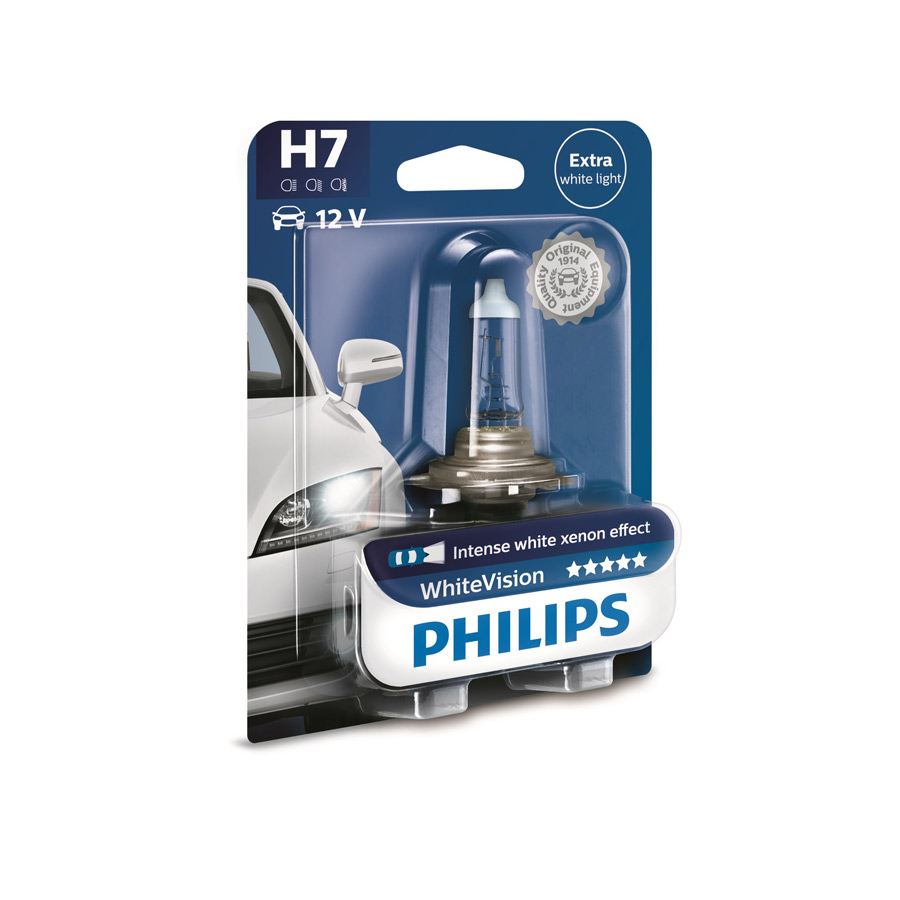 Philips WhiteVision H7 Glühlampe mit weißem Xenon-Effekt, 1 Stück