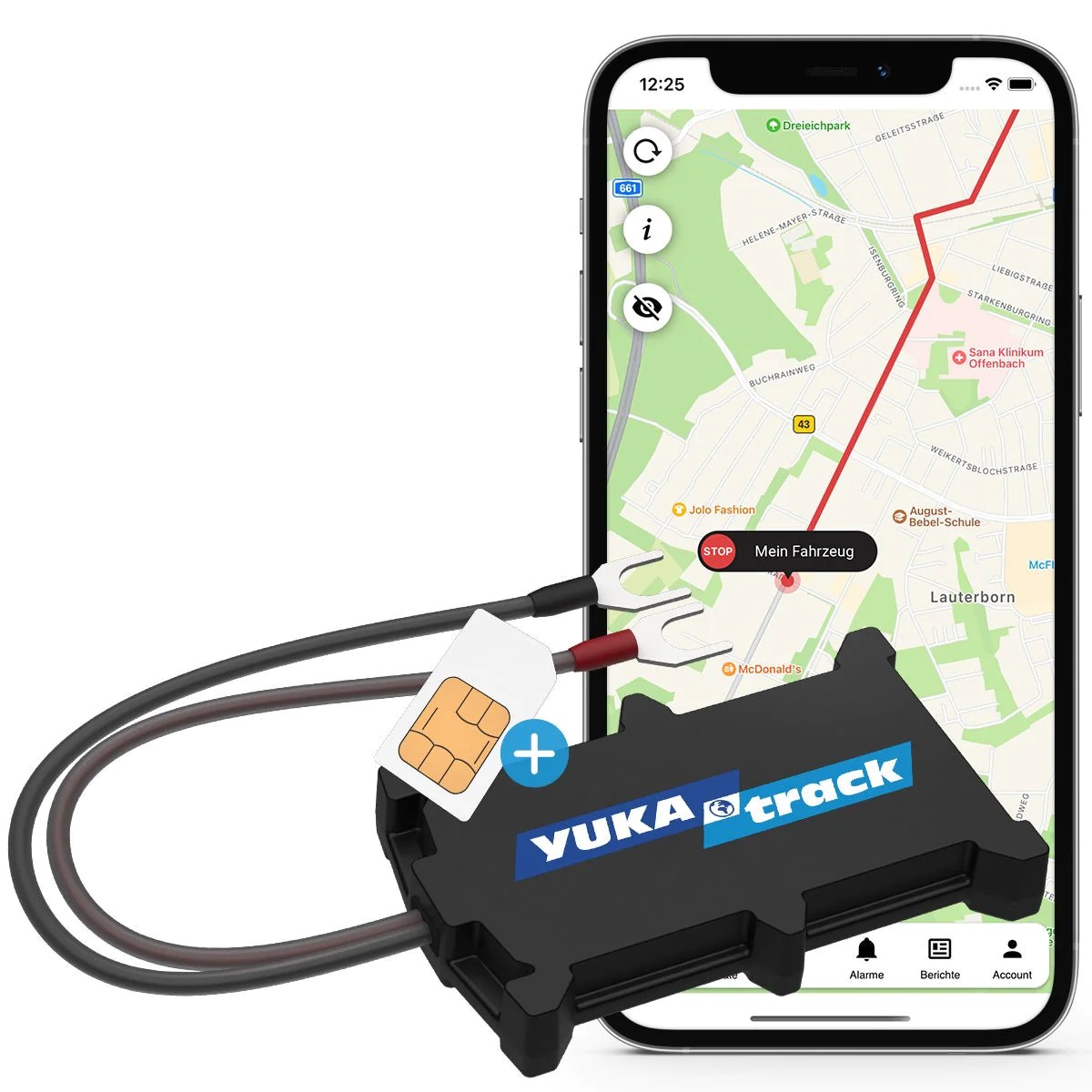YUKAtrack easyWire, Echtzeit GPS Ortungsdienst Image